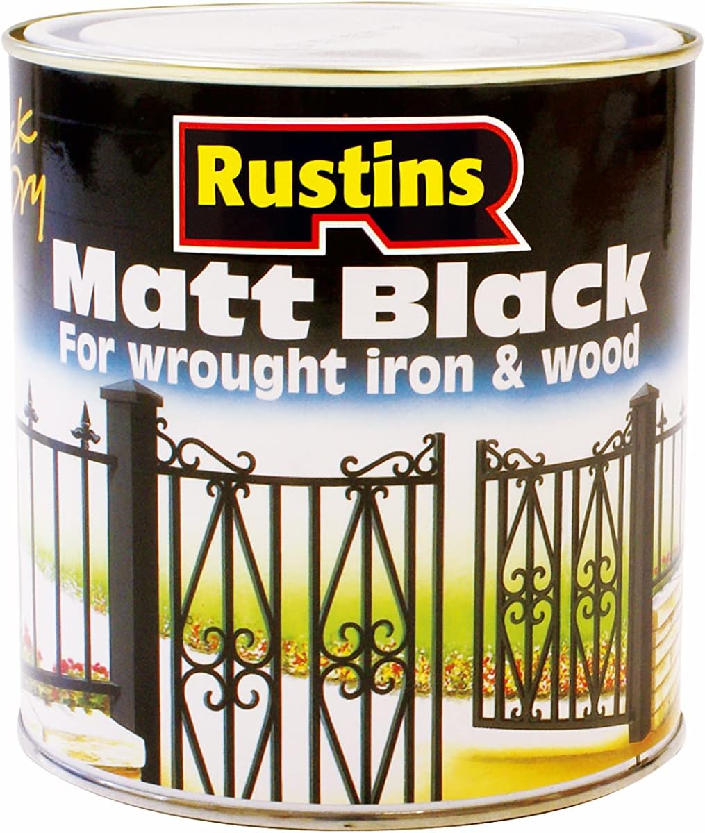 Rustins Quick Drying Paint | Matt Black | Interior & Exterior | 500ml