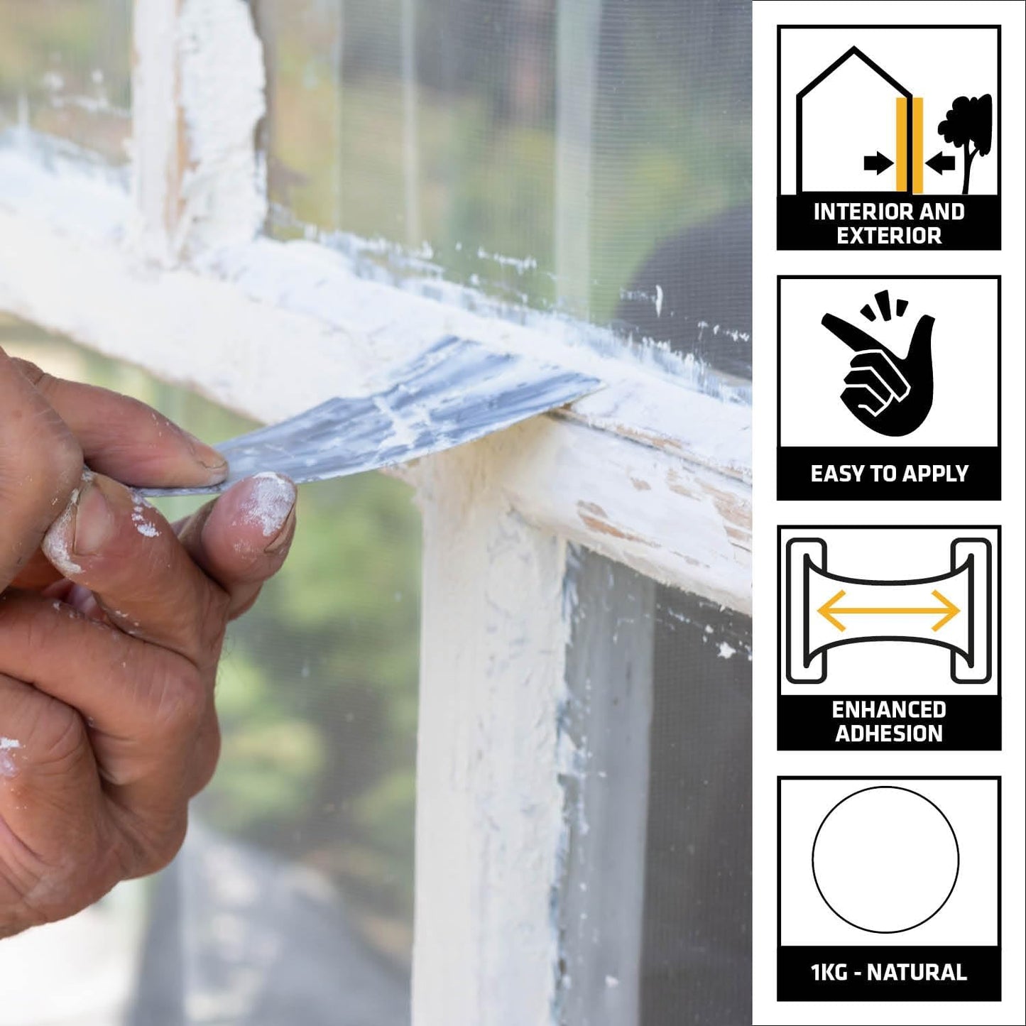 Everbuild 101 Multi-Purpose Linseed Oil Putty, Natural, 1 Kg