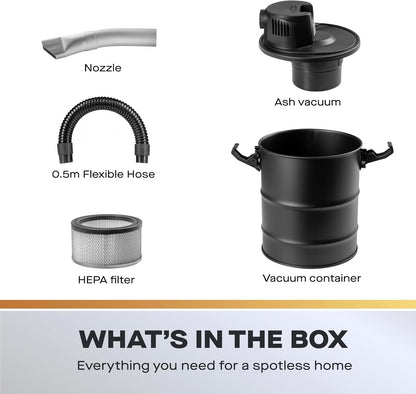 Daewoo 6L Ash Vacuum Cleaner, Suitable for Log Burners, BBQ's and Open Fires