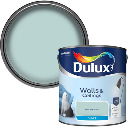 Dulux Matt Emulsion Paint For Walls And Ceilings - Mint Macaroon 2.5 Litres