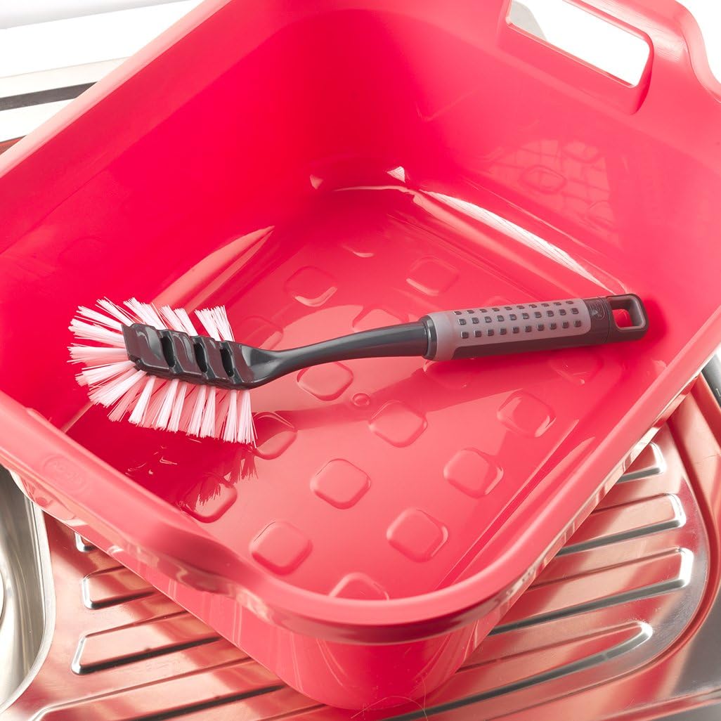 Addis 517698 ComfiGrip Washing Up Dish Brush with Scraper | Metallic Graphite