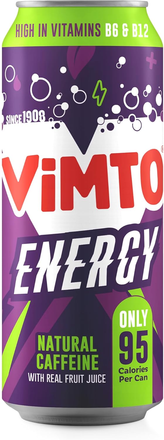 Vimto New Energy Drink | Original Flavour | Sparkling Energy Juice Drink | 12 x 500ml