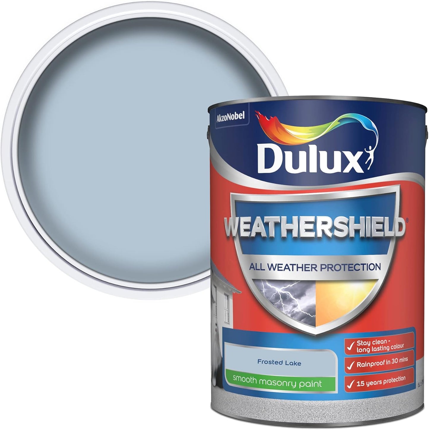 Dulux Weathershield Smooth Masonry Paint - Frosted Lake - 5L