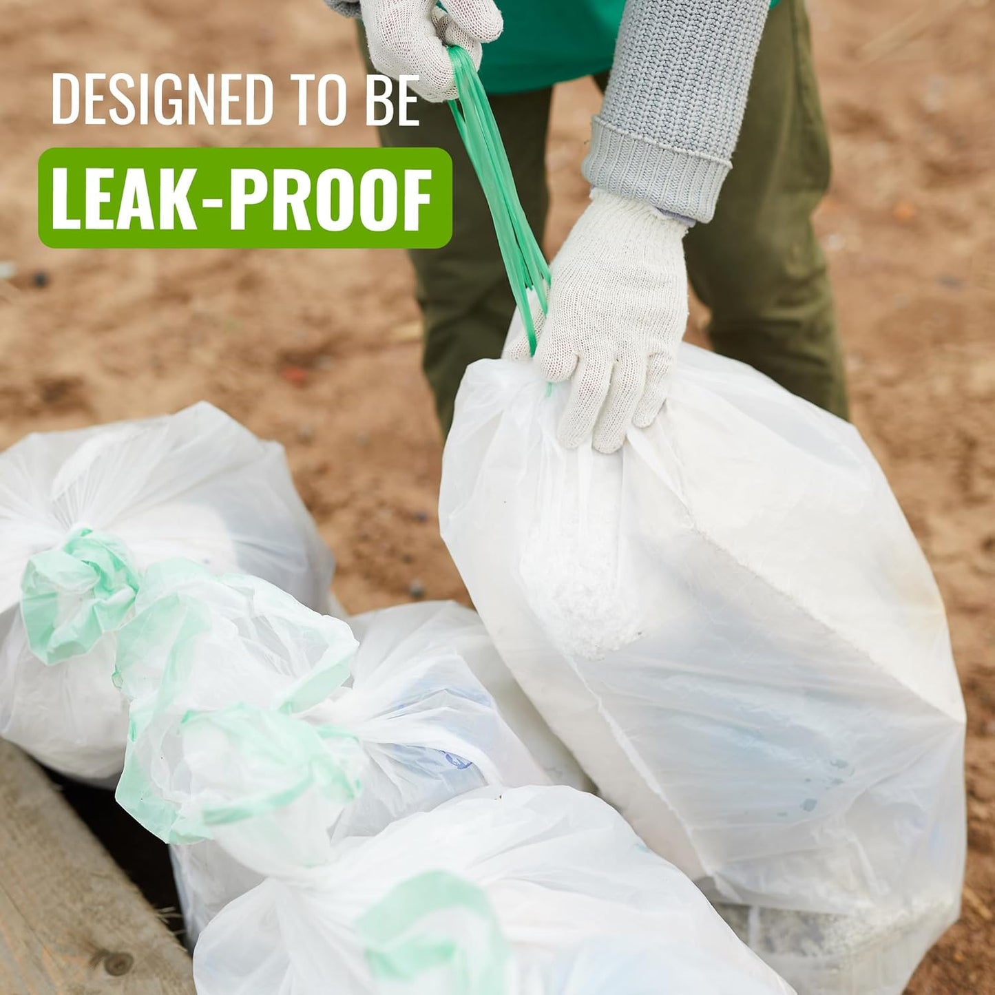 Ecobag - 20 Pack White Kitchen Drawstring Bin Liner - 30L