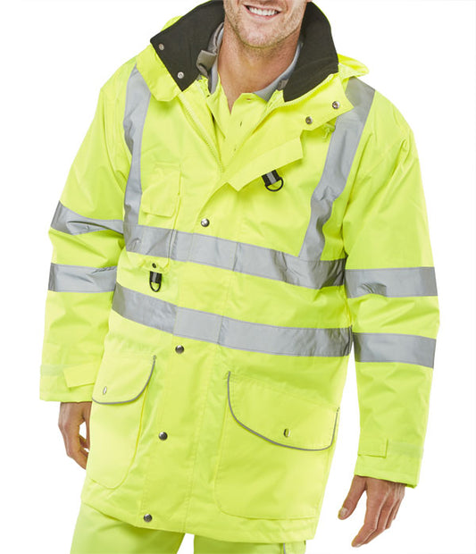 Beeswift Elsener 7 in 1 High Visibility Yellow Jacket ALL SIZES