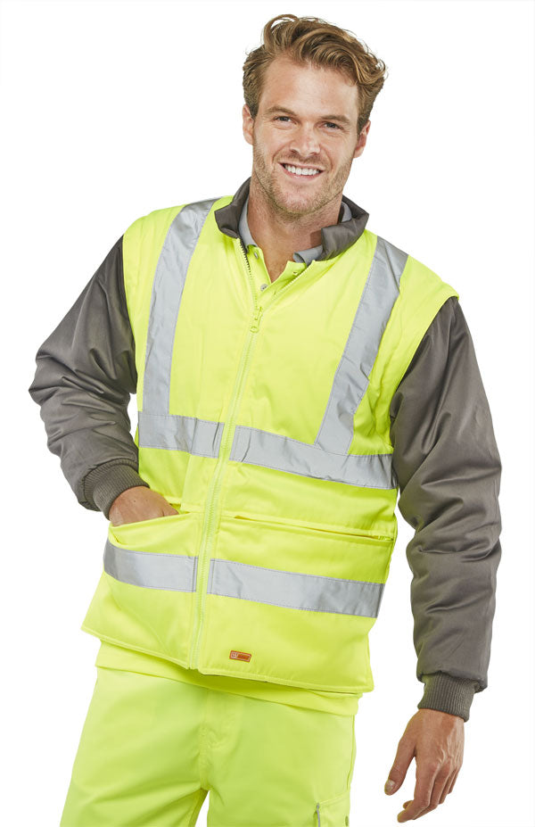 Beeswift Elsener 7 in 1 High Visibility Yellow Jacket ALL SIZES