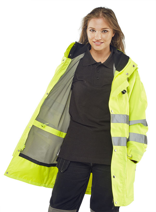 Beeswift Elsener 7 in 1 High Visibility Yellow Jacket ALL SIZES