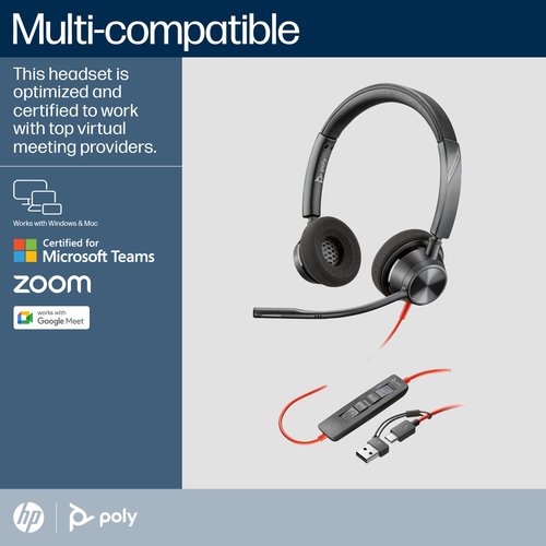 Poly Blackwire 3320 Stereo MS USB-C/A Headset 8X220AA