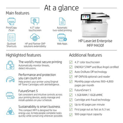 HP LaserJet Enterprise M430f 4-in-1 Mono Laser Printer 3PZ55A#B19