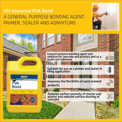 Everbuild 501 Universal PVA Bond | General Purpose Bonding Agent | 5 Litre Tub