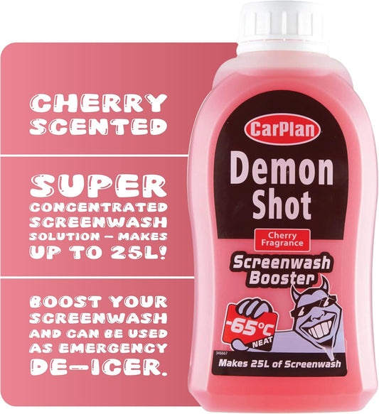 Carplan Demon Shot Screenwash Booster, 500 Ml, Creates 25 Litres Of Screen Wash