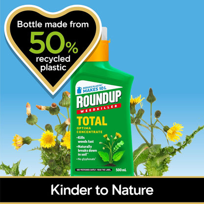 Roundup Optima Total Weedkiller | Paths & hard Surfaces | 250ml Concentrate {Makes 5L}