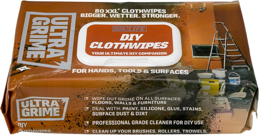 UltraGrime DIY Wipes XXL Heavy Duty 80 Thick Wipes