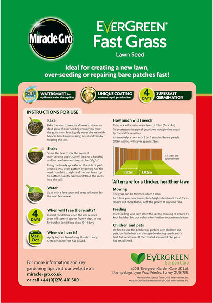Miracle Gro Fast Grass Seed | 1 x 840g Box