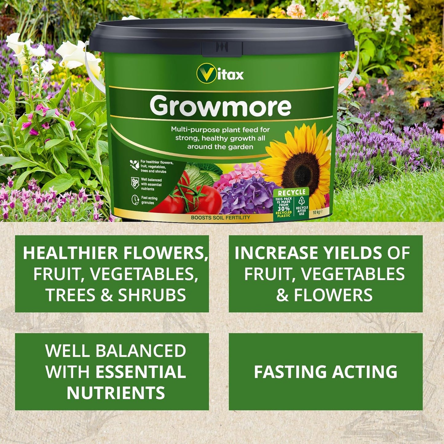 Vitax 10Kg Growmore Fertiliser