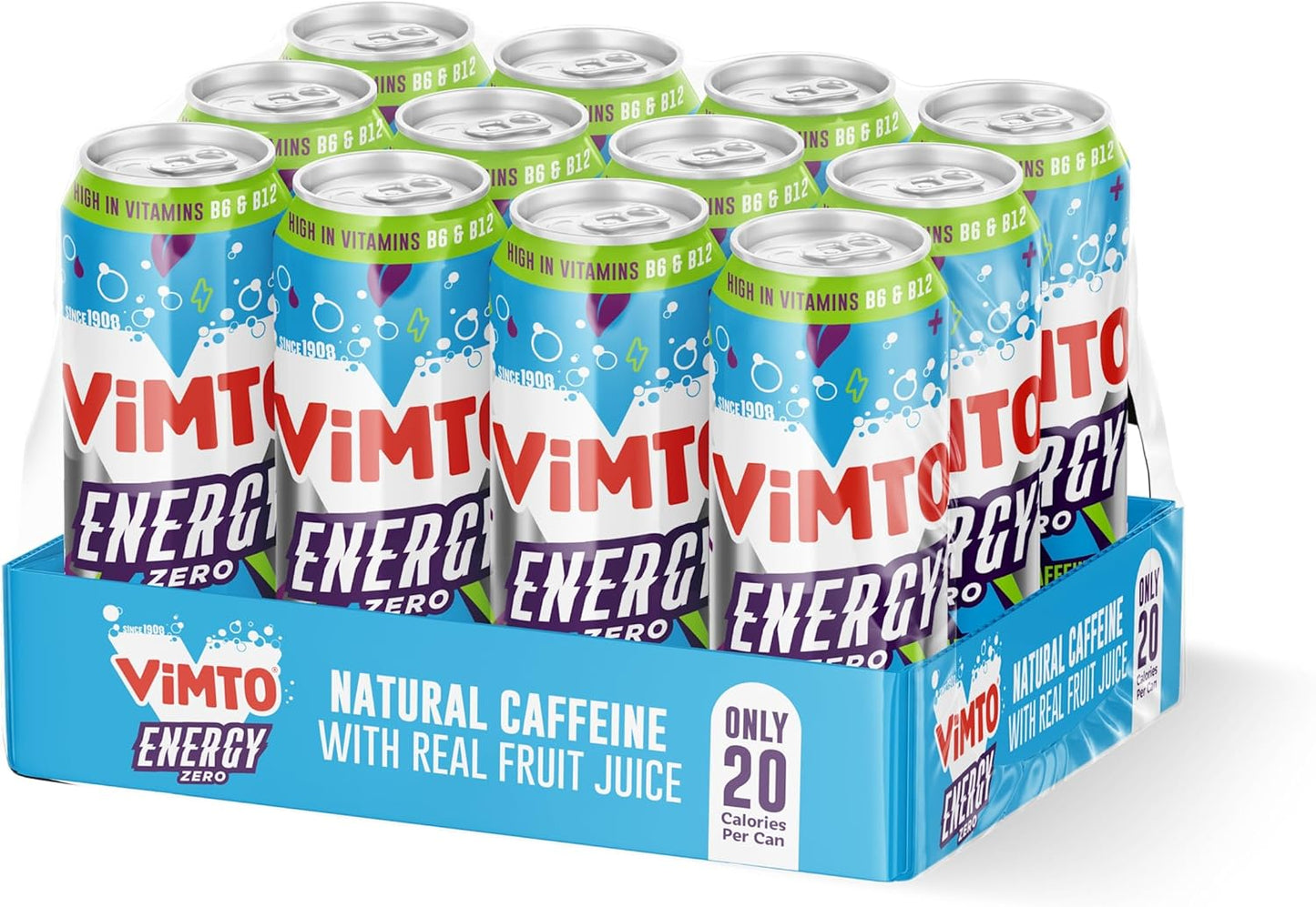Vimto Original Energy Drink | No Added Sugar | Sparkling Juice | 12 x 500ml