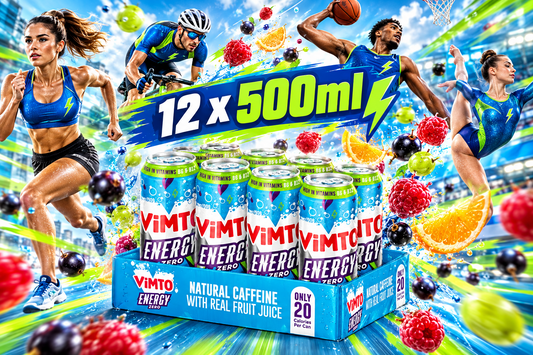 Vimto Original Energy Drink | No Added Sugar | Sparkling Juice | 12 x 500ml