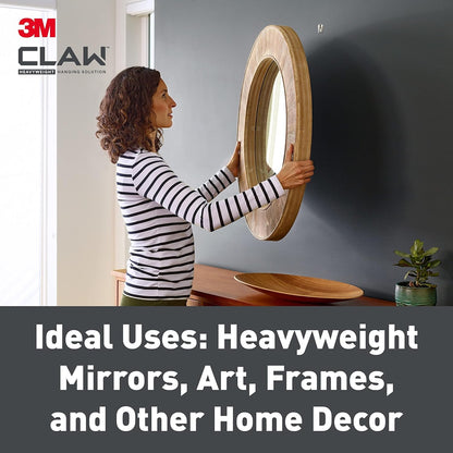 3M Claw Plasterboard Picture Hanging Wall Hooks | 2 Pack | Upto 11kg
