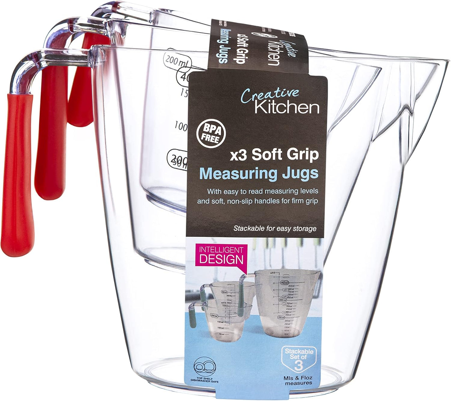 Kitchen Creative 3pc Measuring Jug Set 200 / 400 / 900ml