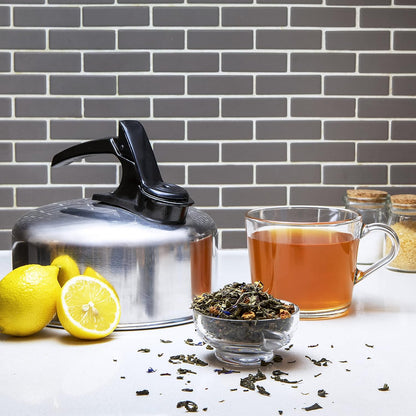 Pendeford Whistling Kettle,Polished Traditional Aluminium- Silver 2 Litre