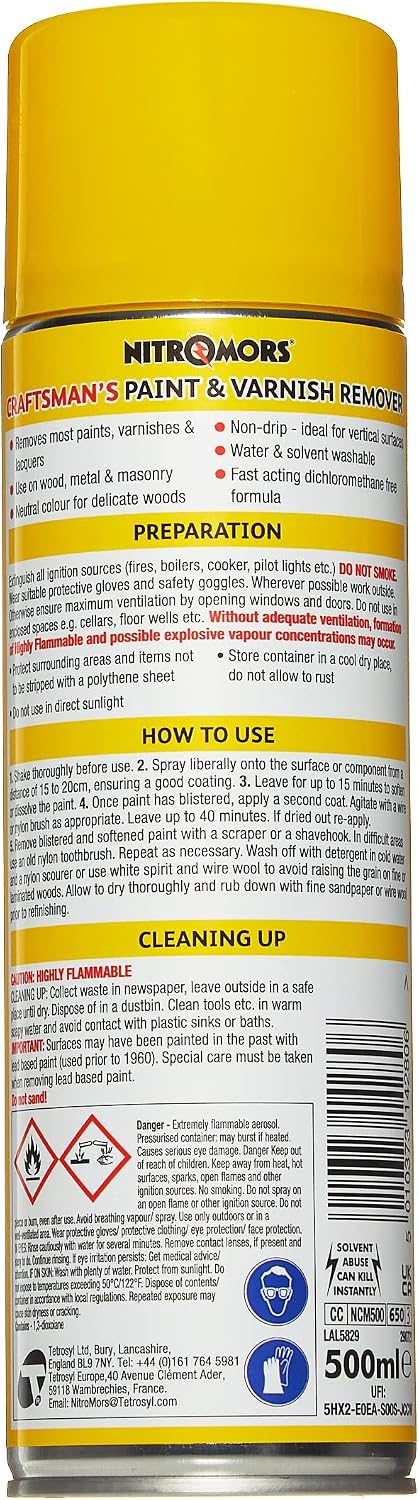 Nitromors Craftsman Aerosol Paint Stripper 500 Ml