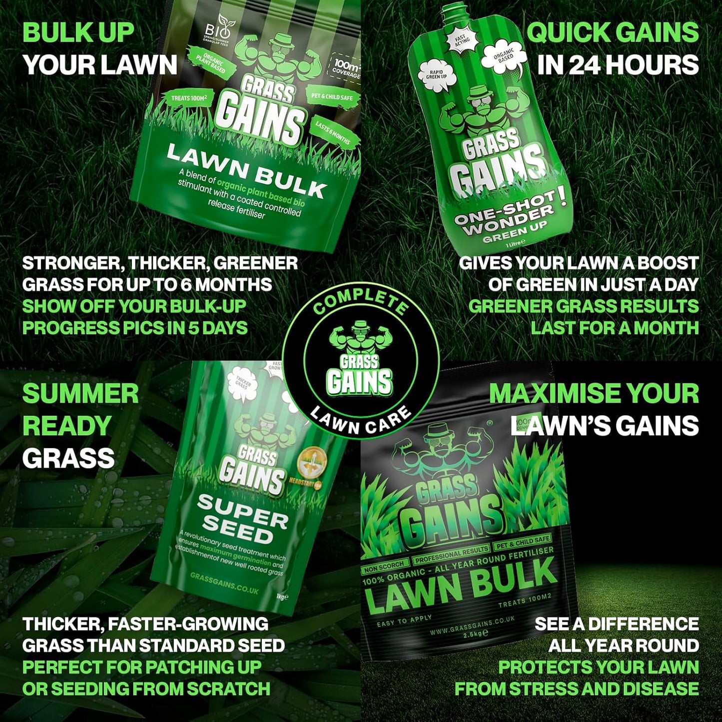 Grass Gains All Year Round One Shot Wonder Lawn Treatment 1 Litre