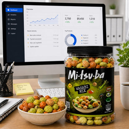 Mitsuba Wasabi Snack Mix 800g | 1 x 800g Resealable Tub