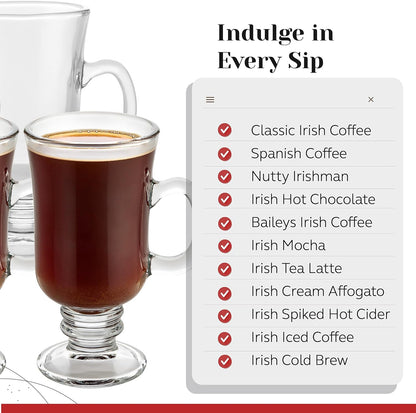 Fixtures Irish or Latte Coffee Glass 4 x 8oz/228ml