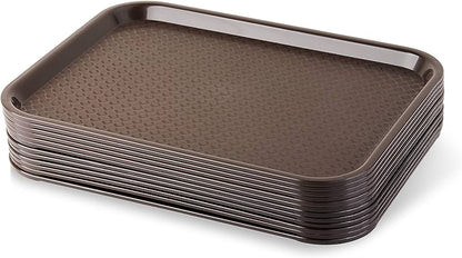 Fixtures Brown Plastic Fast Food Serving Tray {34cm x 26cm}