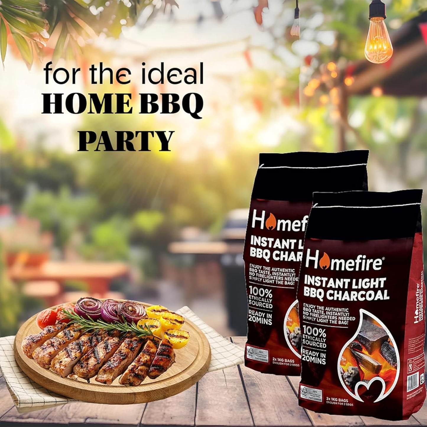 Homefire 2X1Kg Instant Light Charcoal