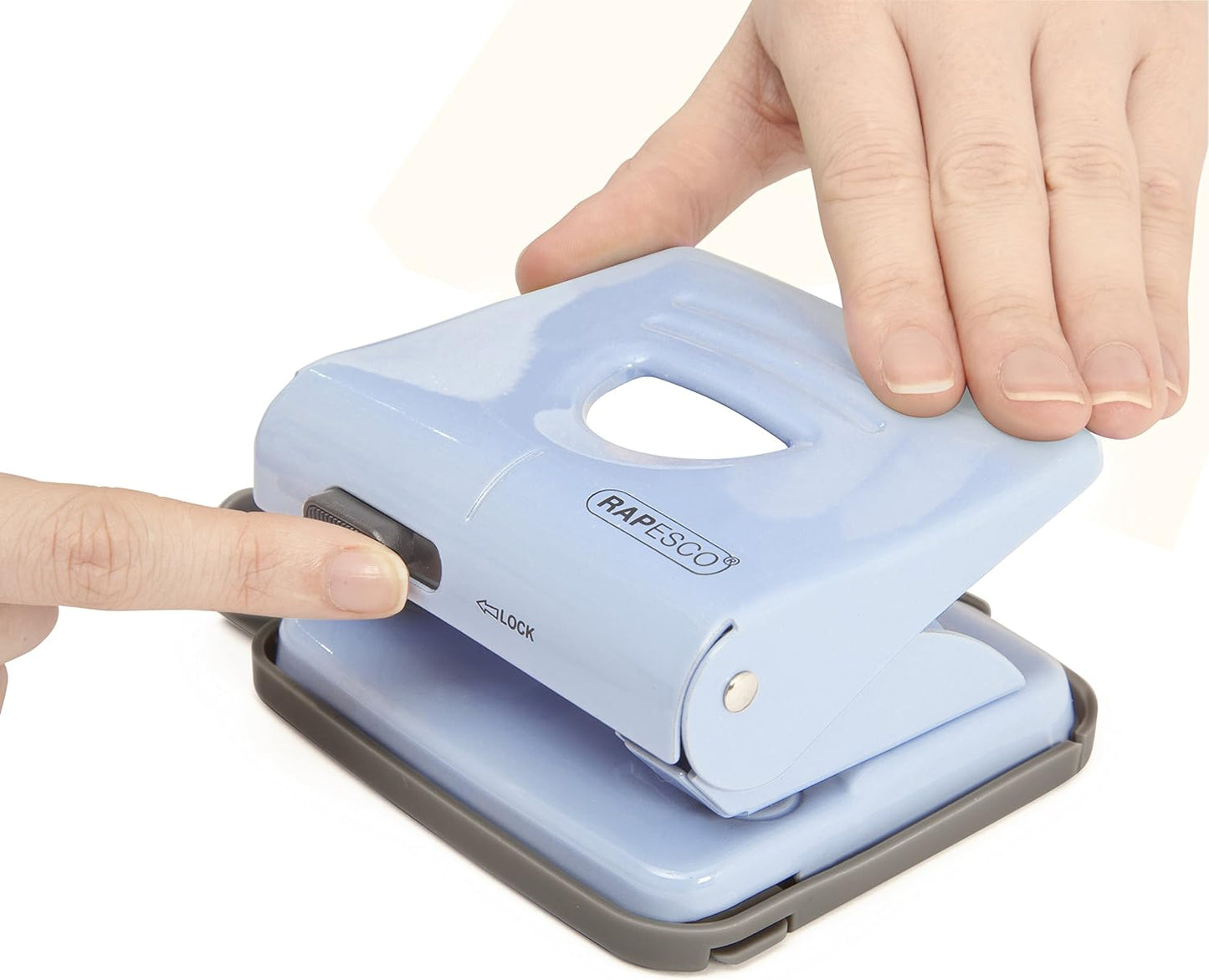 Rapesco 1359 2-Hole Metal Punch- 25 Sheet Capacity - Powder Blue