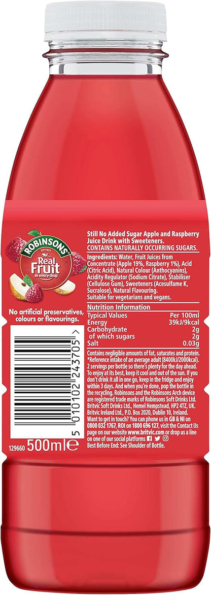 Robinsons RTD Raspberry & Apple Bottle 12 x 500ml