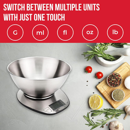 S/Steel Elect Kitchen Scale&Bowl