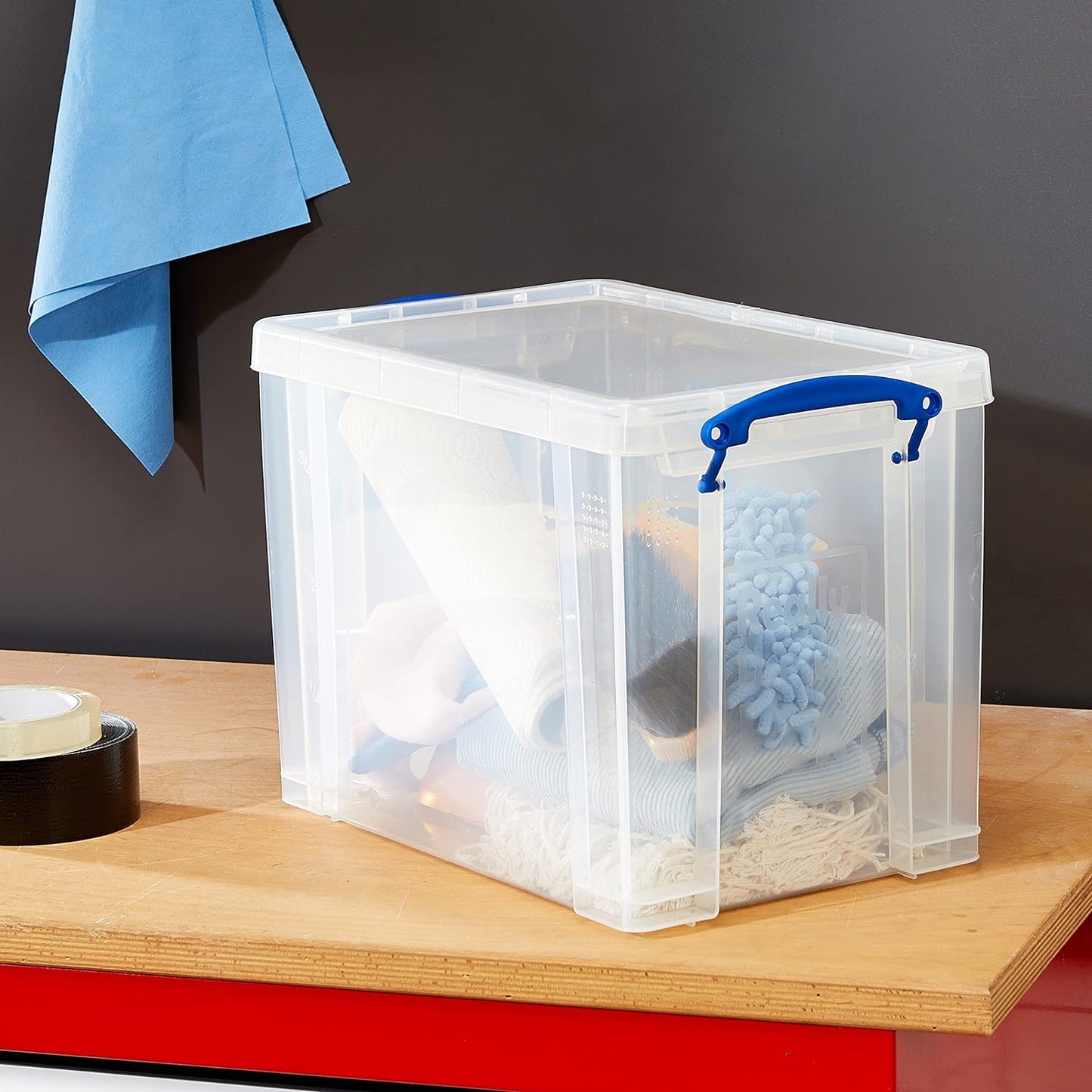 Really Useful 19L Plastic Storage Box With Lid W375xD255xH290mm Clear RUP80213