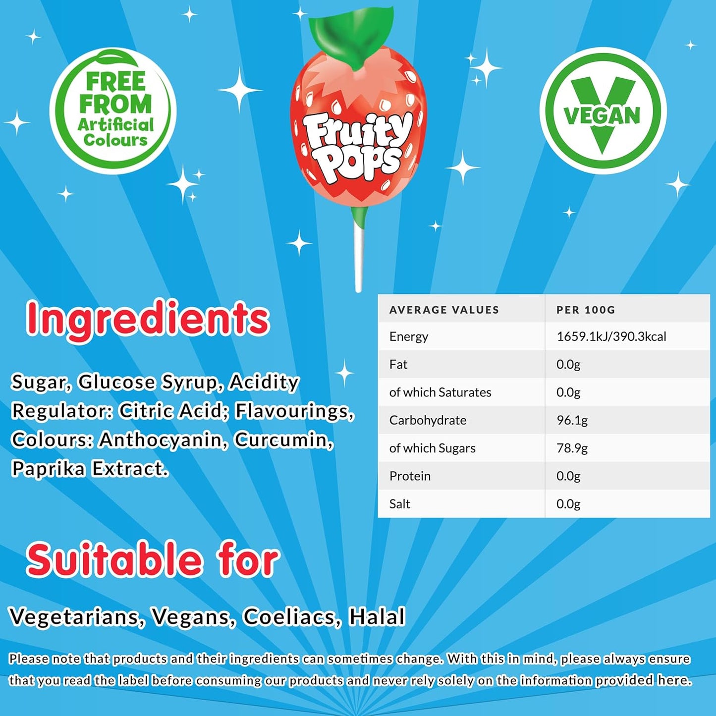 Swizzels Fruity Pops Lollies Dispenser Box x 100's