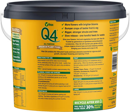 Vitax Q4 All Purpose Plant Food 4.5Kg Tub