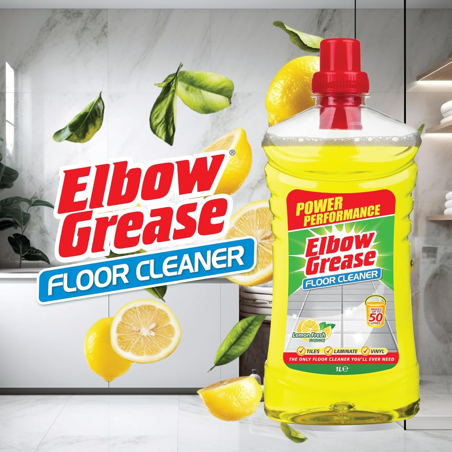 Elbow Grease Concentrated Floor Cleaner | Wood and Laminate | Lemon |  1 x 1L