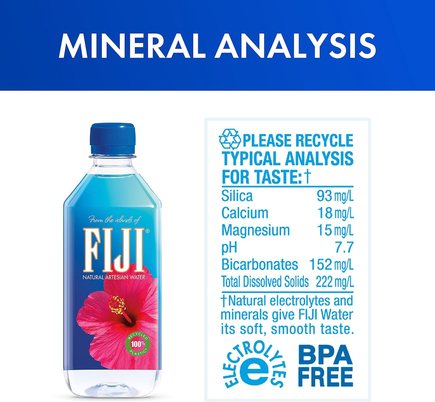 Fiji Water Natural Artesian Water Bottles 24x500ml