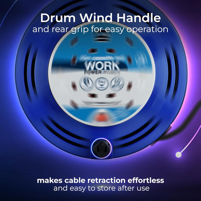 Masterplug Mct1010/4Bl Four Socket 10A Cassette Cable Reel With Thermal Cut-Out, 10 Metres, Blue