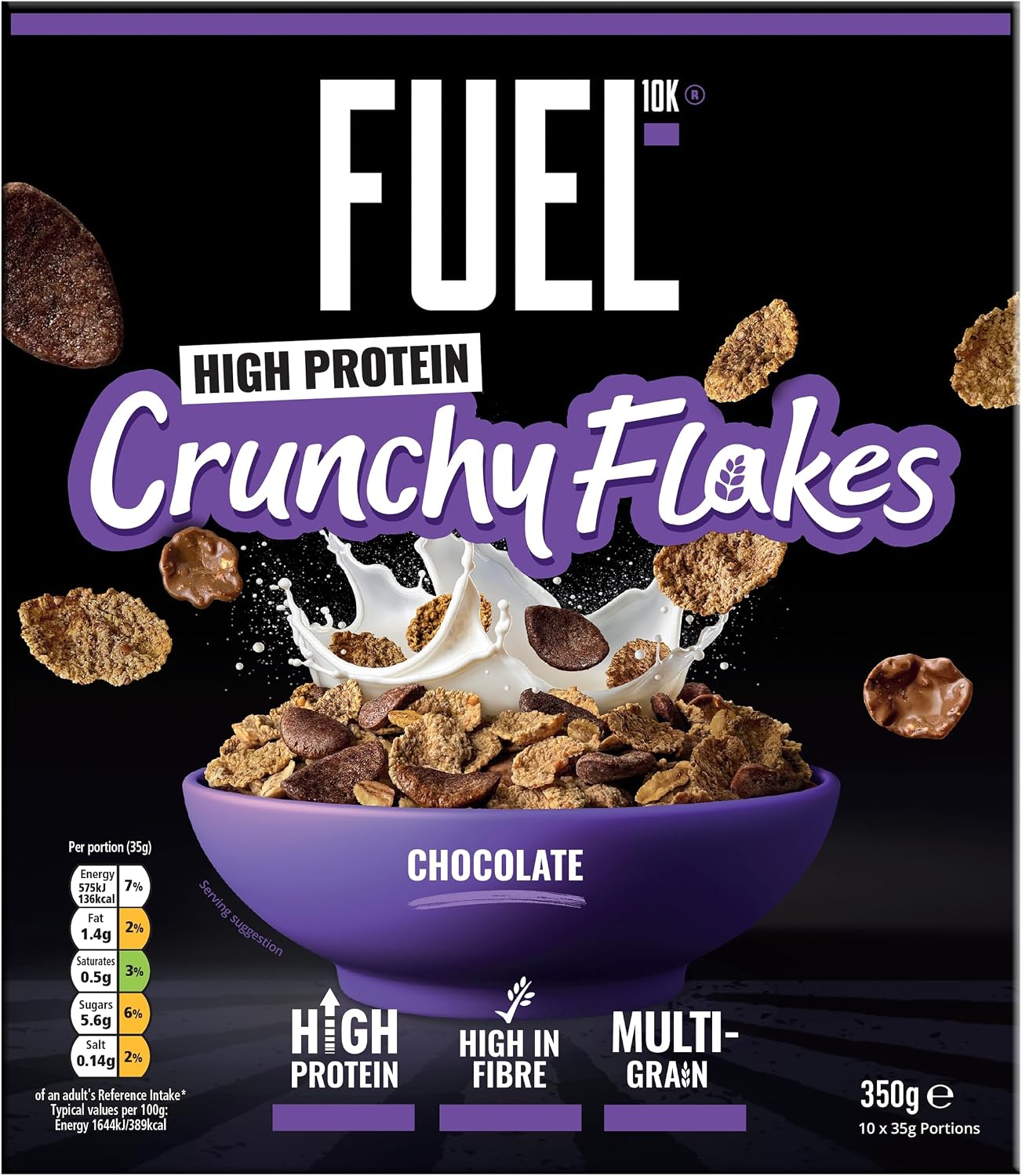 FUEL10K Chocolate Crunch Multigrain Flakes Breakfast Cereal, 350 g