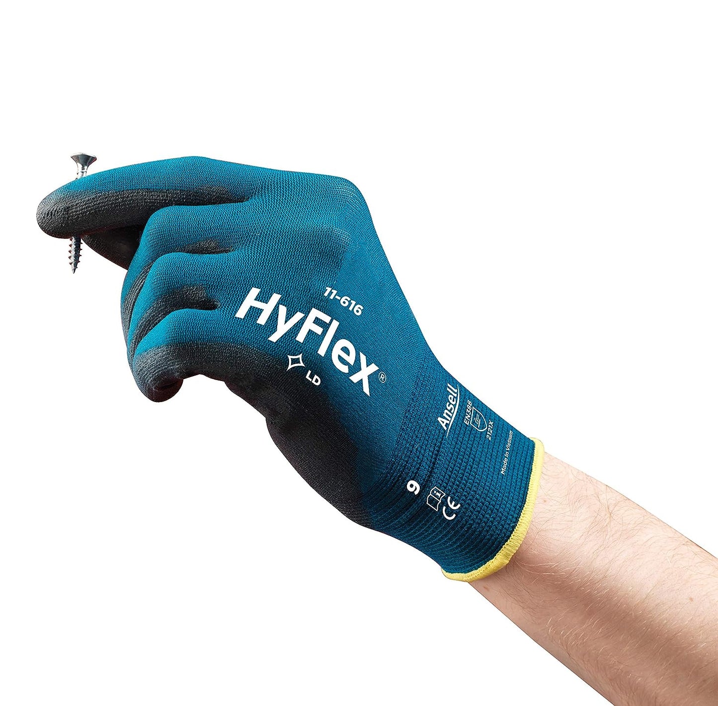 Ansell Hyflex 11-616 Blue/Black Extra Gloves Pair (All Sizes)