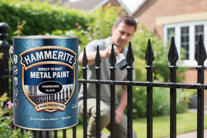 Hammerite Metal Paint | Hammered Black | Direct to Rust | 2.5L Tin