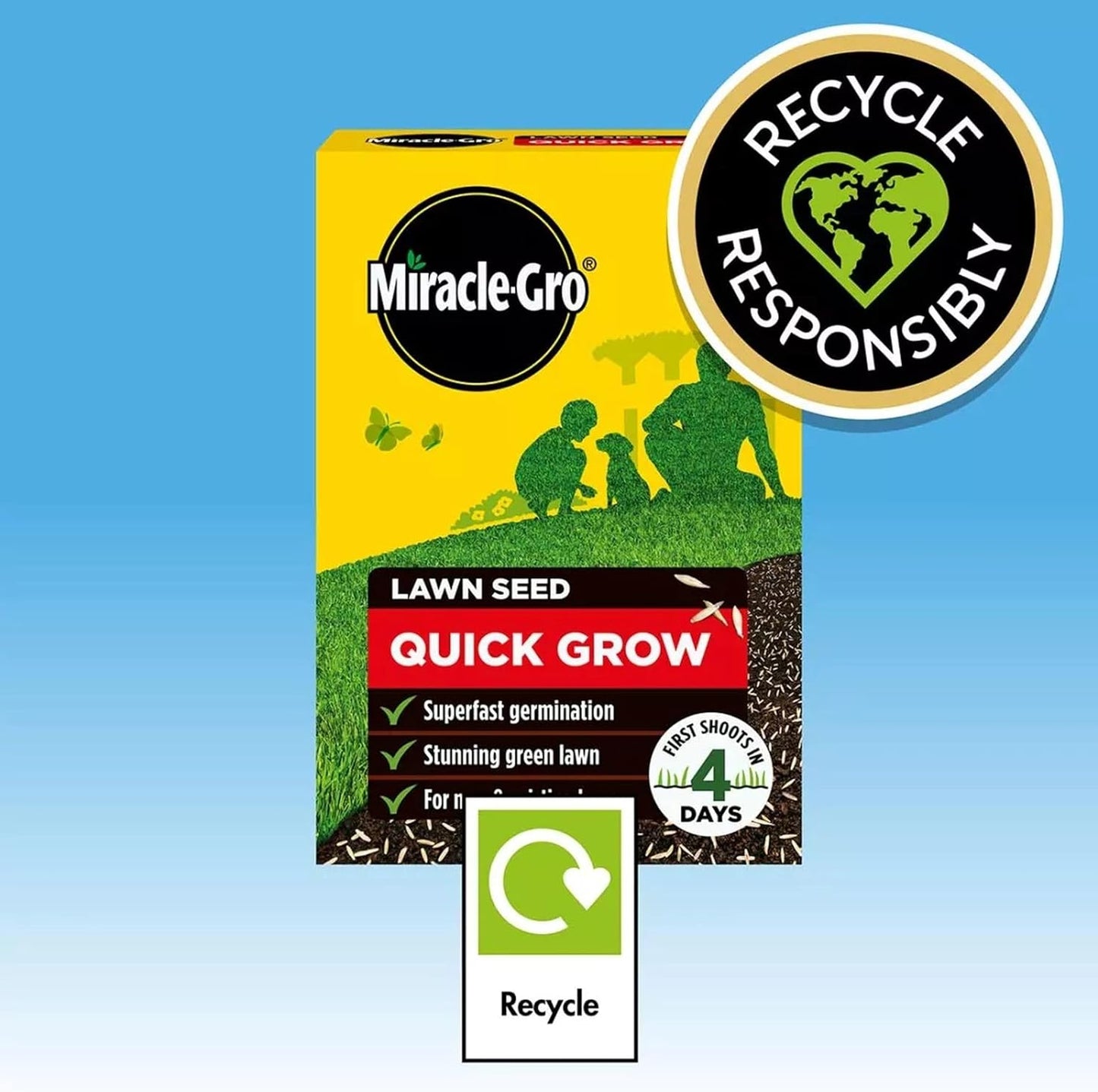 Miracle-Gro Quick Gro Lawn Seed 16m2 | Rapid Growth Grass Seed