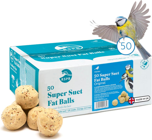 RSPB - Fat Balls for Wild Birds | High Energy Suet Balls | Made in the UK | 1 x 50 Box