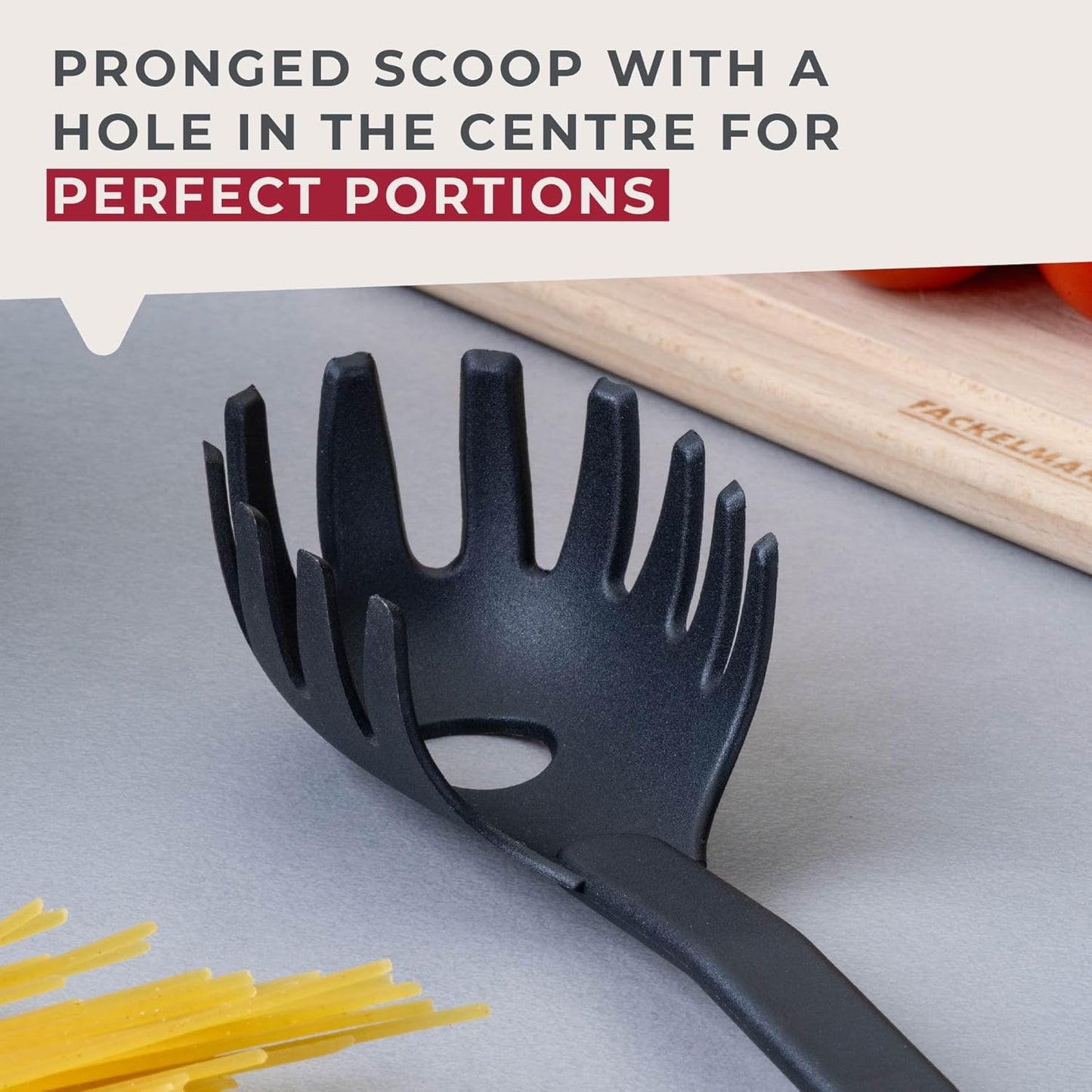 Fackelmann Initial Spaghetti Spoon 30cm, Black