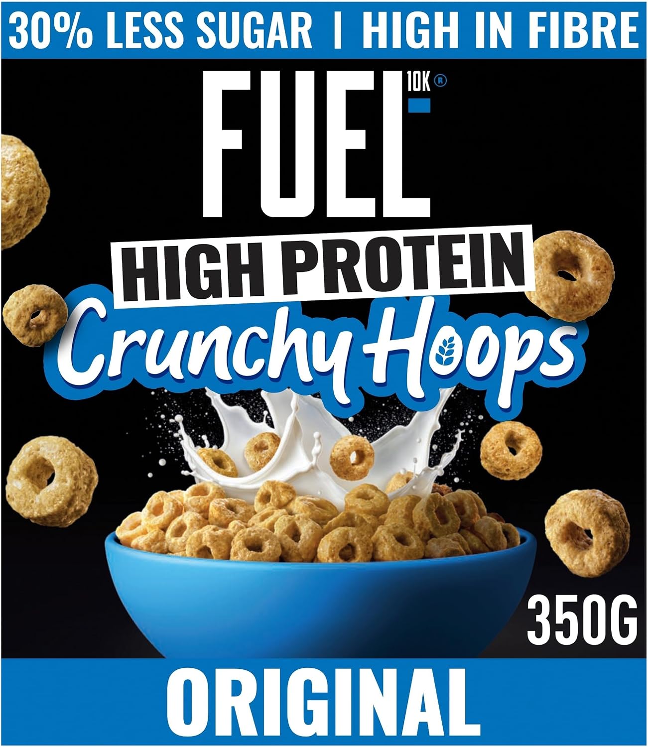 FUEL10K Original Crunch Multigrain Hoops Breakfast Cereal, 350 g
