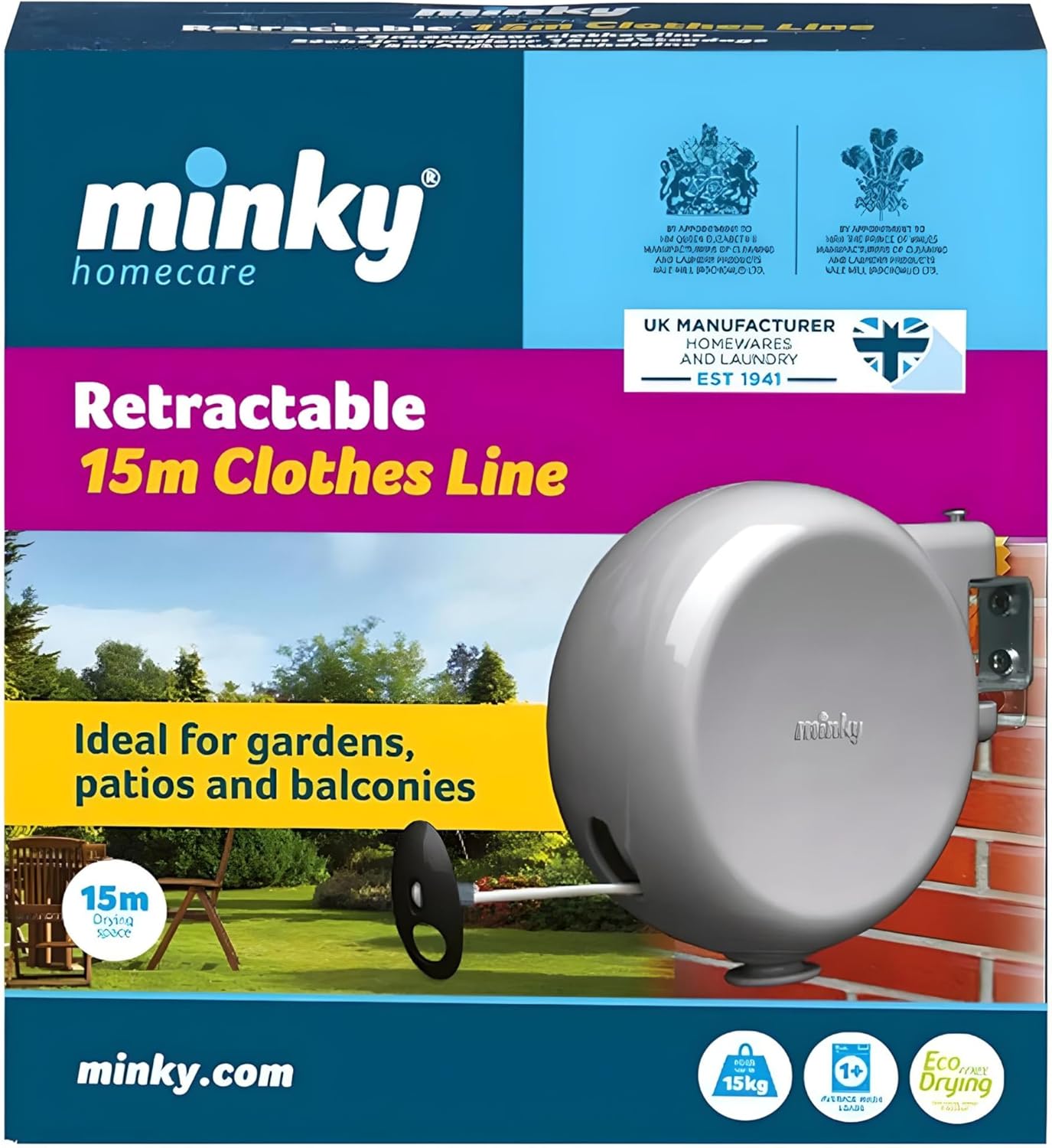 Minky Retractable Reel Line 15 M