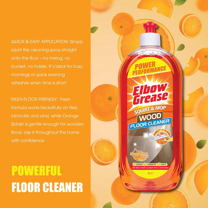 Elbow Grease Squirt & Mop Floor Cleaner | Orange | 1 x 1L