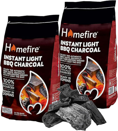 Homefire 2X1Kg Instant Light Charcoal
