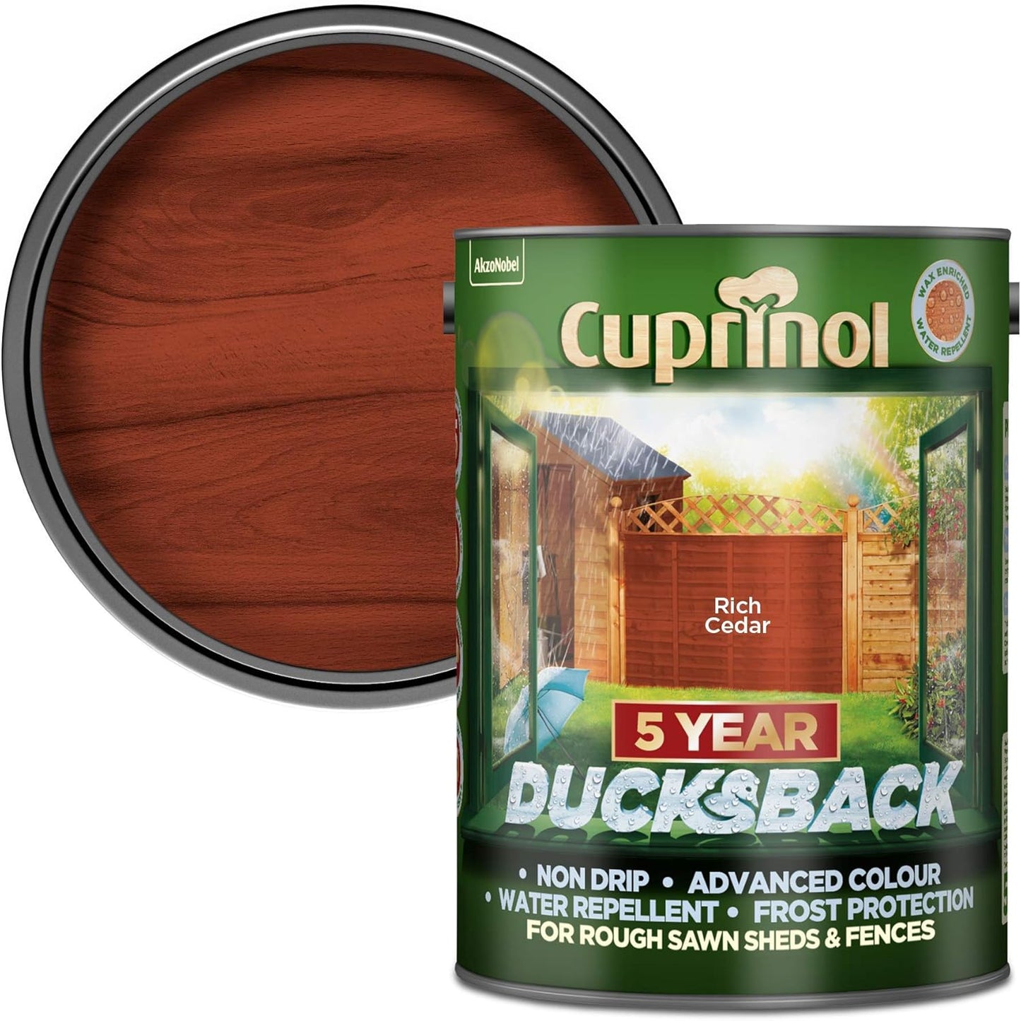 Cuprinol Ducksback 5Y Fence & Shed RICH CEDAR 5 Litre